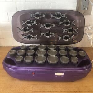 Flocked Hot Hair Rollers Clips 20 Hot Shot Tools Helen of Troy Hairsetter